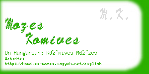 mozes komives business card